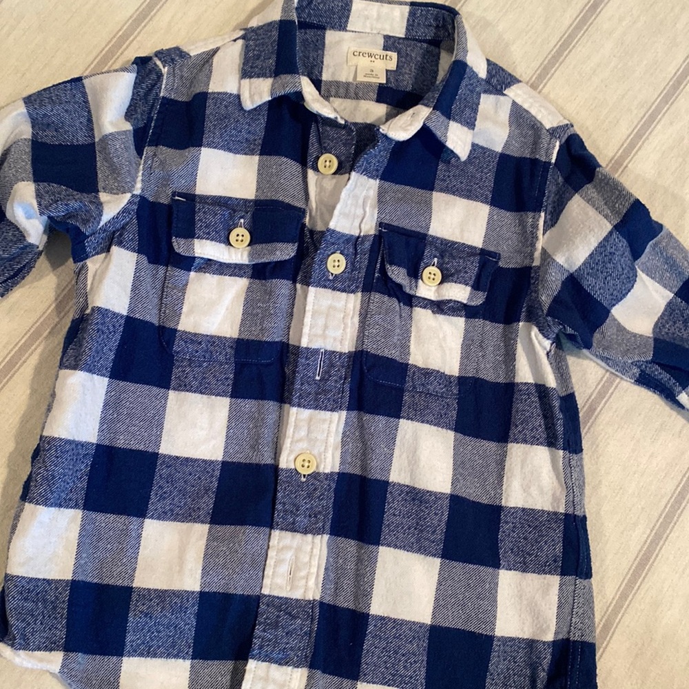 Boys JCrew checkered button down shirt